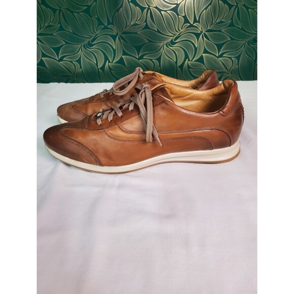 MERCANTI FIORENTINI Brown Leather Dress Sneaker Oxford Shoes 10.5 M ITALY main image 12